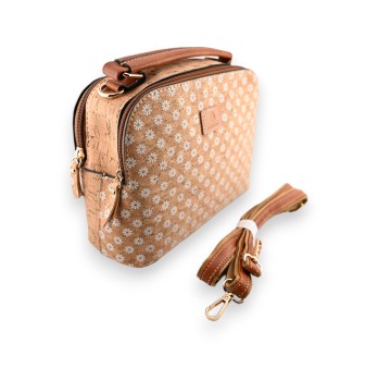 Sac liège carré motif marguerites