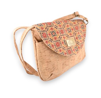 Sac bandoulière en liège rabat graphisme