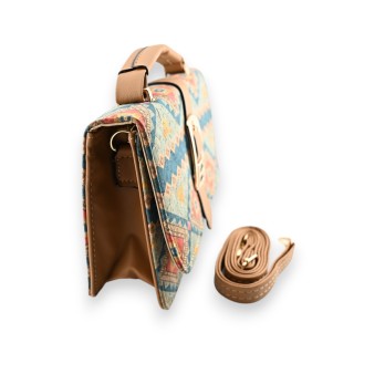 Sac bandoulière en liège motifs géométriques