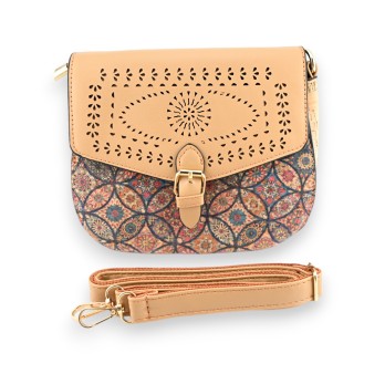 Sac bandoulière en liège rabat ajouré