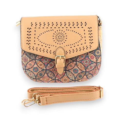 Sac bandoulière en liège rabat ajouré