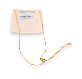 Collier acier doré éventail vintage nuances marron