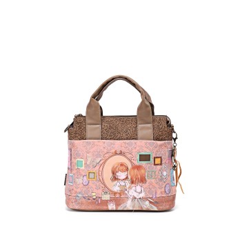 Sac à main sweety candy saumon et marron
