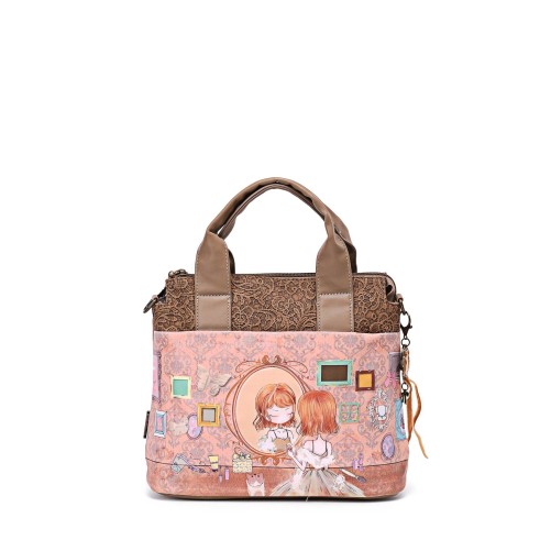 Sac à main sweety candy saumon et marron