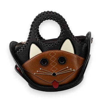 Sac à main Chat noir et camel