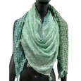 Foulard carré patchwork 4 faces nuances vert