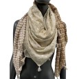 Foulard carré patchwork nuance beige
