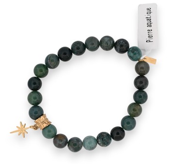 Bracelet de pierre aquatique avec un charm étoile