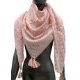 Foulard patchwork étoiles et triangles rose tendre