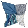 Foulard patchwork tie & dye et liberty Bleu jeans