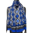 Foulard chèche ethnique Bleu roi