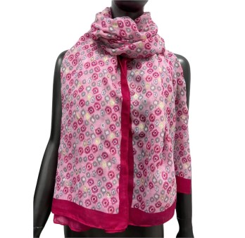 Foulard ethnique à détails dorés fuchsia