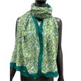 Foulard ethnique à détails dorés vert