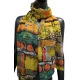 Foulard peinture abstraite - Toucher soie
