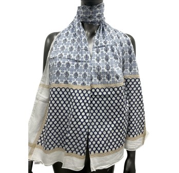 Foulard ethnique bleu marine