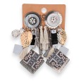 Boucles d'oreilles fantaisie à clip bohème gris