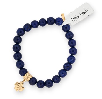 Bracelet Lapis Lazuli charm trèfle
