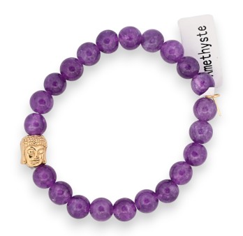 Bracelet Améthyste charm Bouddha