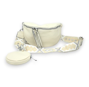 Sac banane bandoulière beige