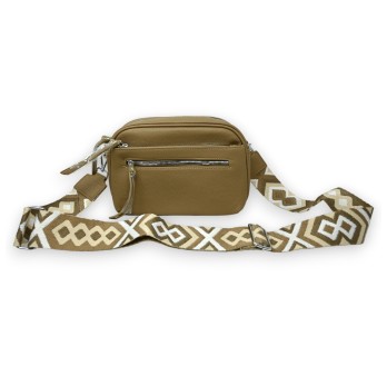 Sac bandoulière multi poches taupe