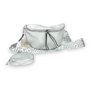 Sac banane bandoulière argenté