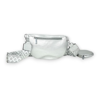 Sac banane bandoulière argenté