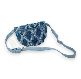 Sac banane bandoulière jeans bleu foncé délavé