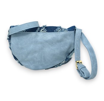 Sac banane bandoulière jeans bleu foncé délavé