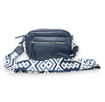 Sac bandoulière carré bleu marine