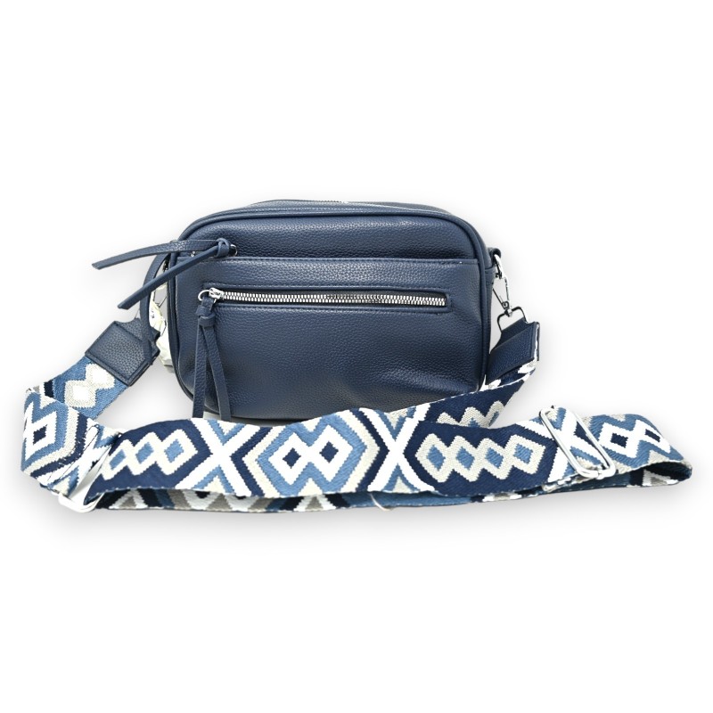 Sac bandoulière carré bleu marine