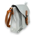 Sac cartable bandoulière argenté