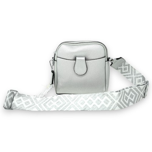 Sac bandoulière compacte argenté