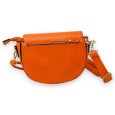 Sac bandoulière orange fermoir doré chic