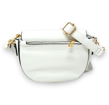 Sac bandoulière blanc fermoir doré chic