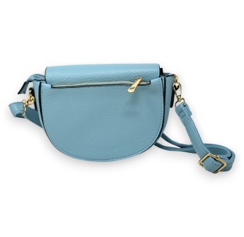 Sac bandoulière bleu jeans fermoir doré chic