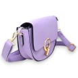 Sac bandoulière parme fermoir doré chic
