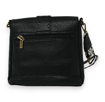 Sac bandoulière noir fermoir bijou