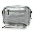 Sac bandoulière argenté rectangle multi poches