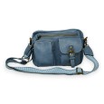 Sac bandoulière rectangle bleu jeans multi poches