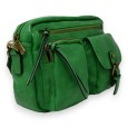 Sac bandoulière rectangle vert brésil multi poches