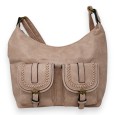Sac bandoulière double poches rose