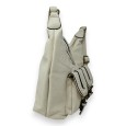 Sac bandoulière double poches beige