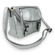 Sac cartable bandoulière argenté