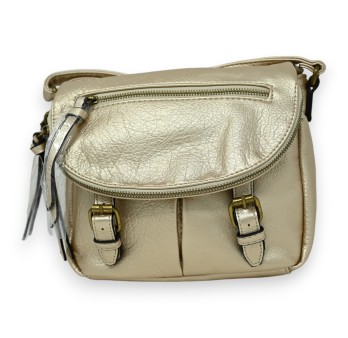 Sac bandoulière cartable doré