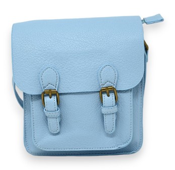 Pochette forme cartable bleu ciel