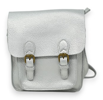 Pochette forme cartable argenté