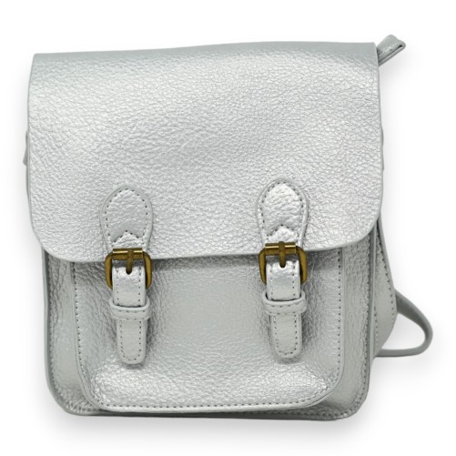 Pochette forme cartable argenté