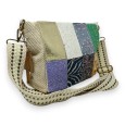 Sac bandoulière tissu patchwork multicolore