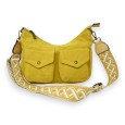 Sac bandoulière velours moutarde