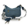 Sac bandoulière velours bleu jeans